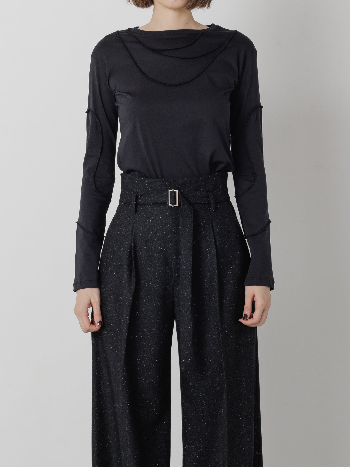 HALOCLINE CUTSEW LONG TEE BLACK