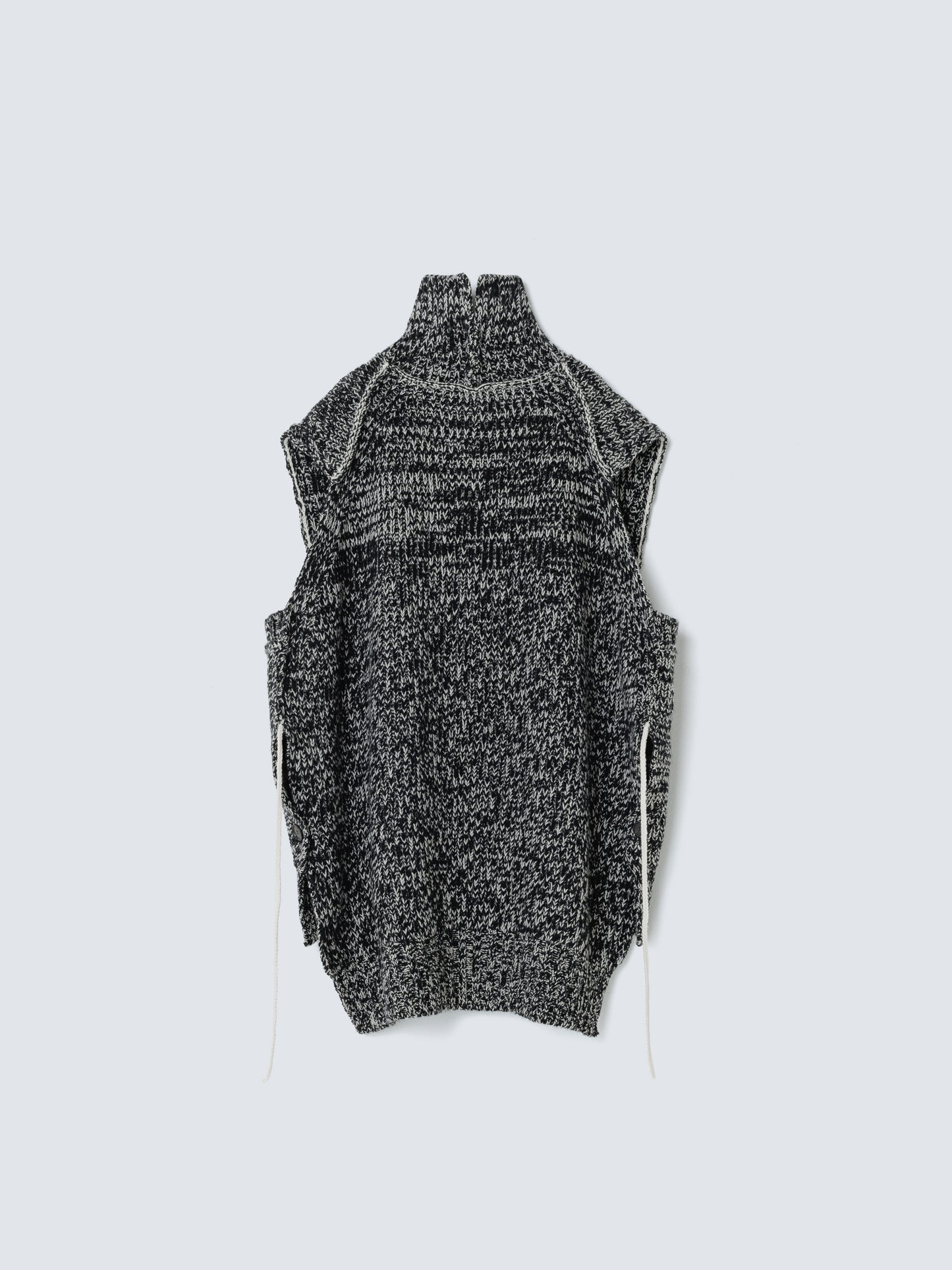 COLOR STITCH LOWGAUGE VEST BLACK MIX