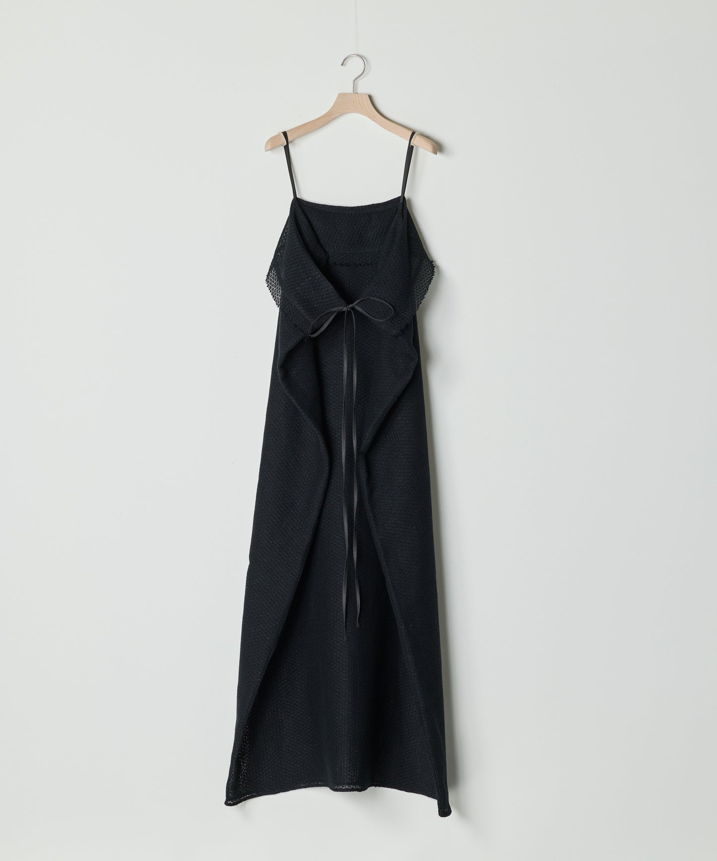 【26SS予約商品】Draped Mesh Slip Dress BLACK
