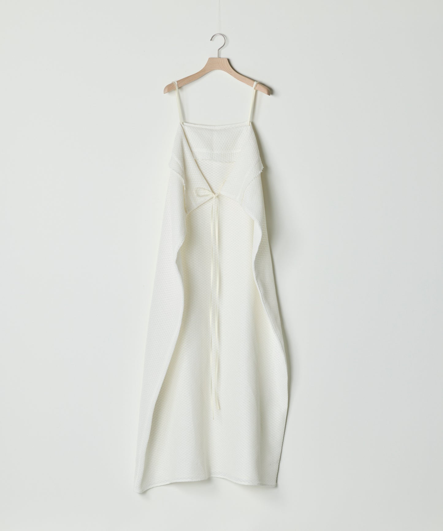 【26SS予約商品】Draped Mesh Slip Dress WHITE