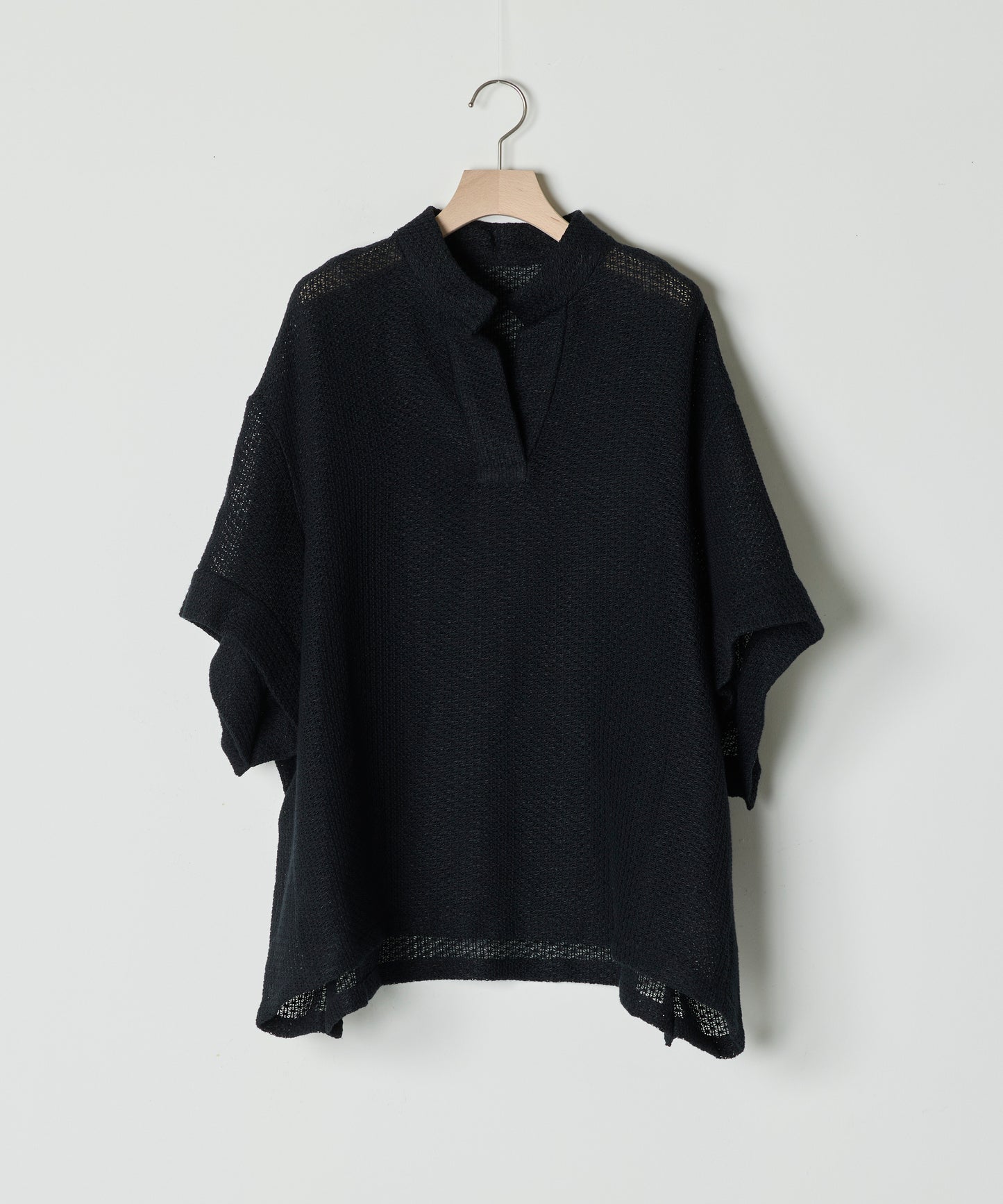 【26SS予約商品】Half-Sleeve Pullover Mesh Top BLACK