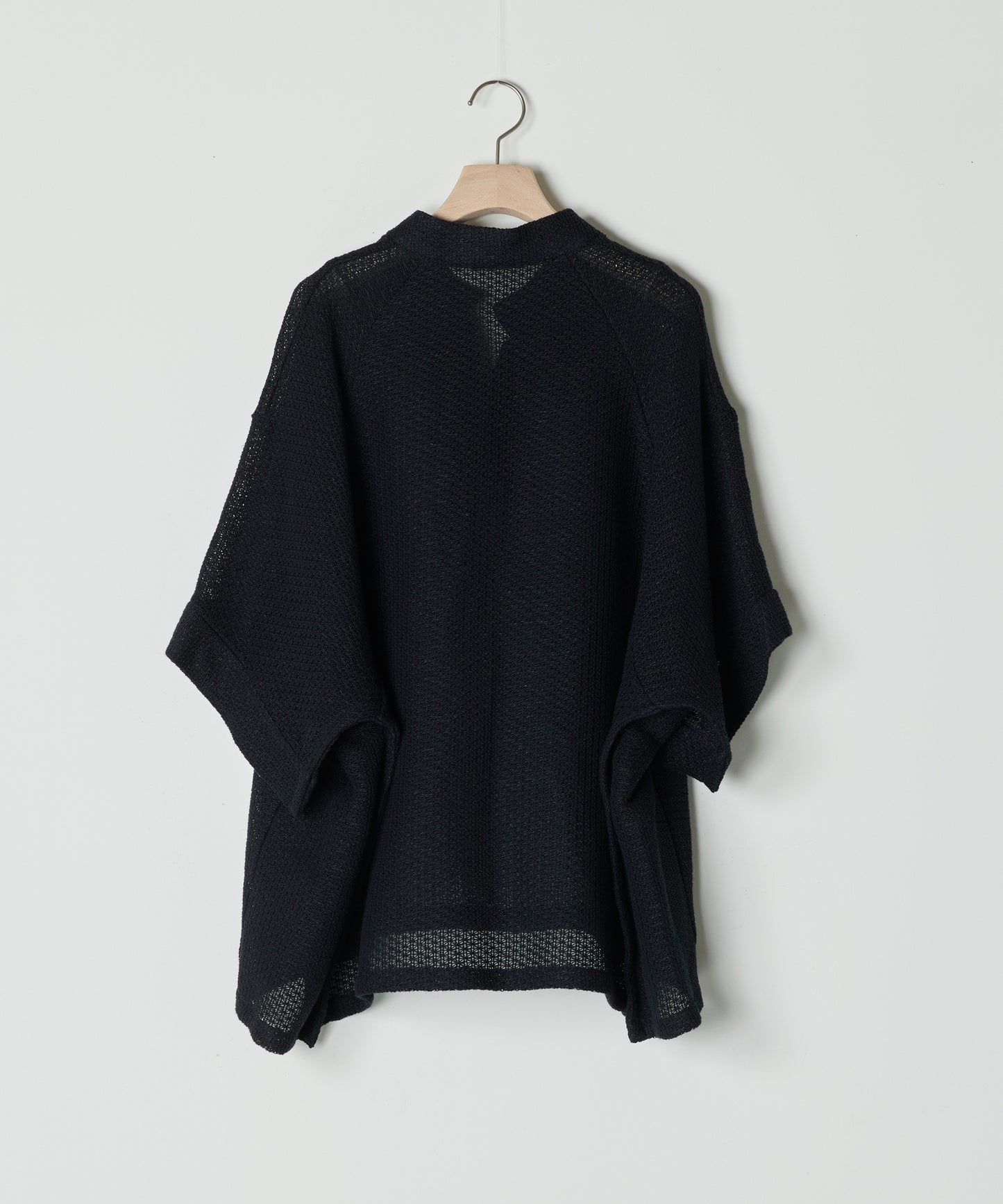 【26SS予約商品】Half-Sleeve Pullover Mesh Top BLACK