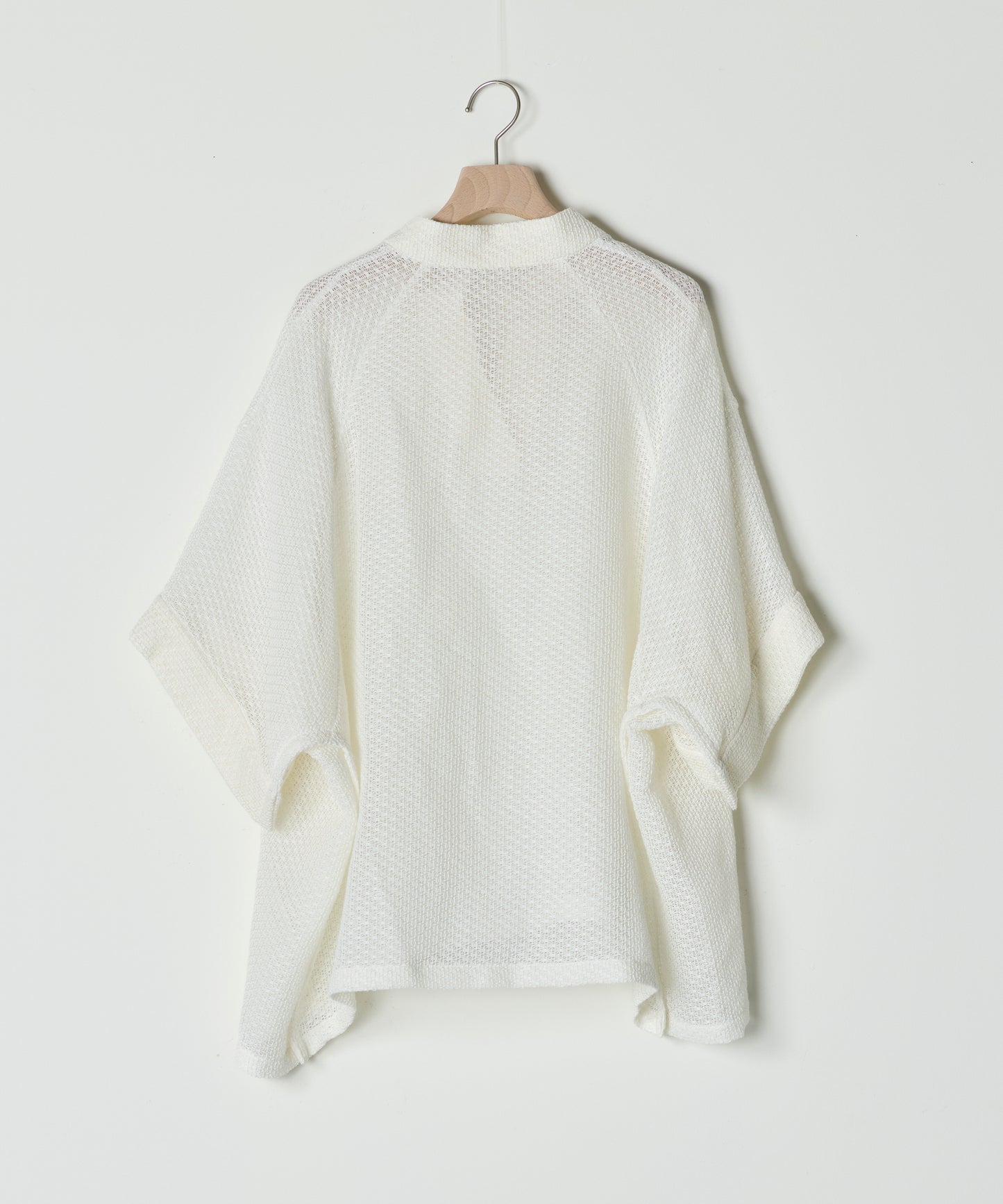 【26SS予約商品】Half-Sleeve Pullover Mesh Top WHITE