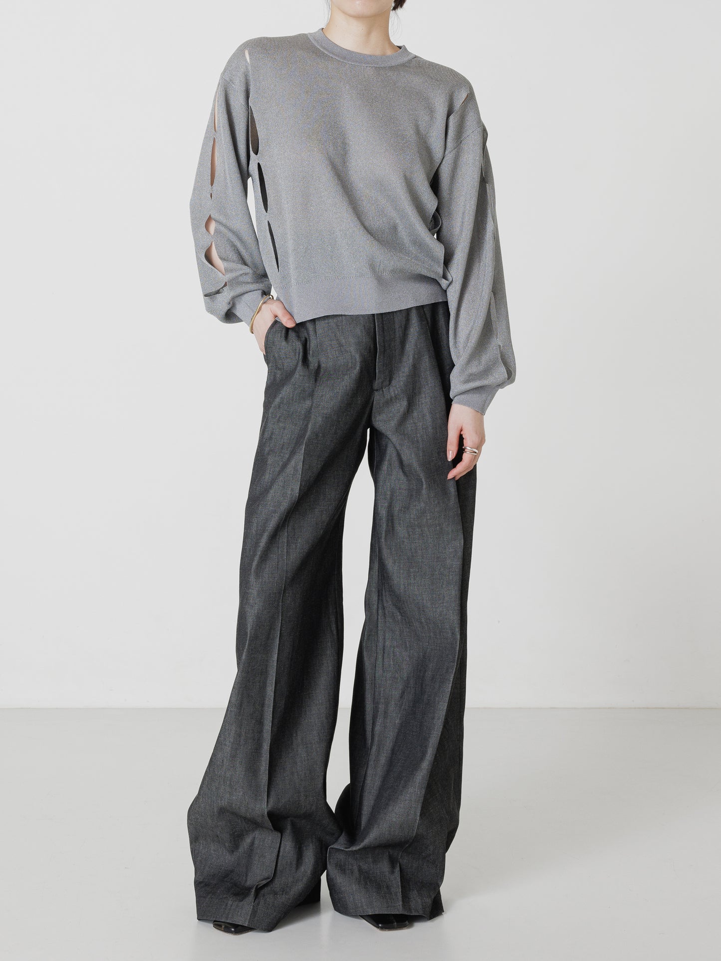 【26SS予約商品】DENIM WIDE PANTS BLACK DENIM