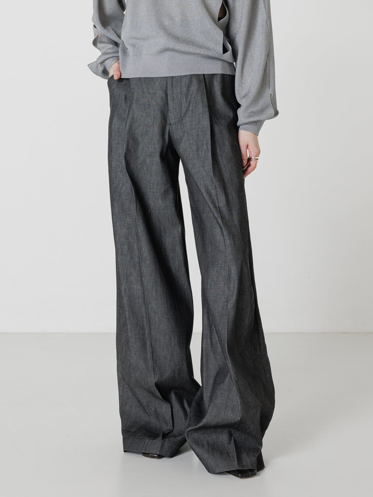 【26SS予約商品】DENIM WIDE PANTS BLACK DENIM