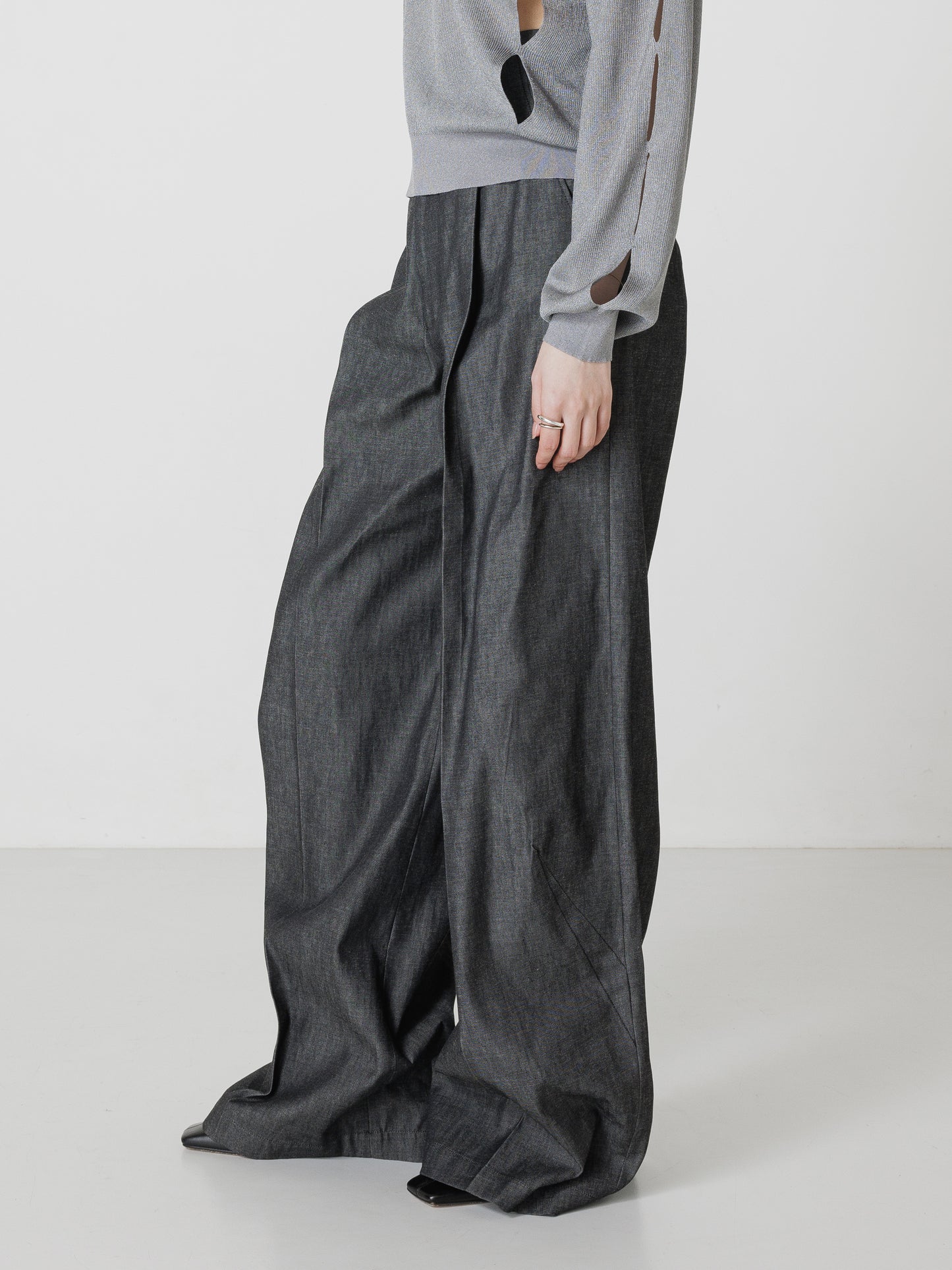 【26SS予約商品】DENIM WIDE PANTS BLACK DENIM