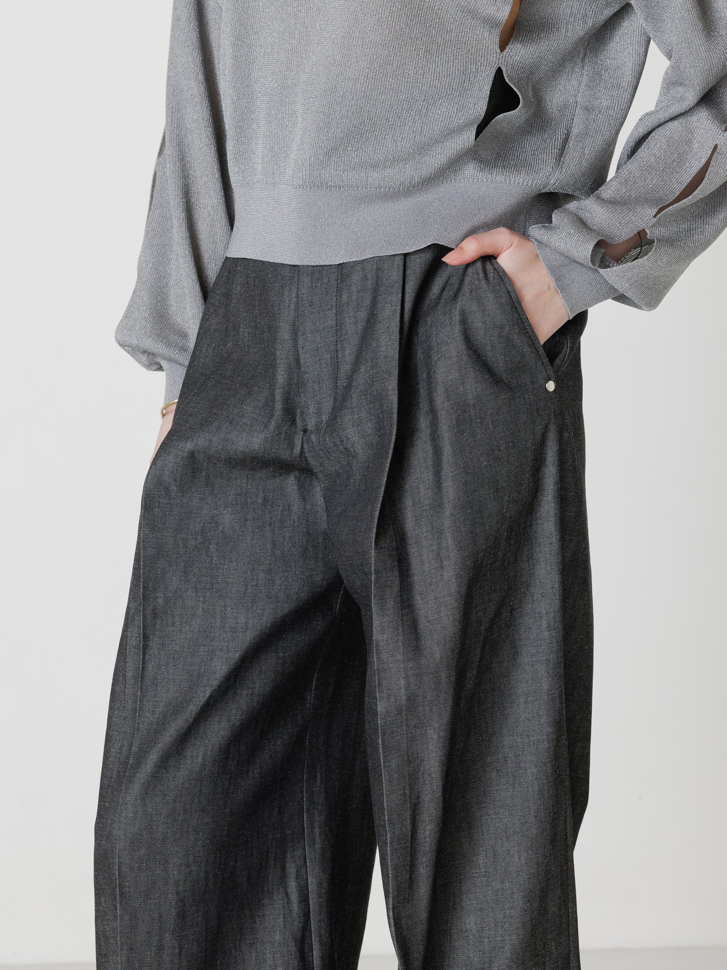 【26SS予約商品】DENIM WIDE PANTS BLACK DENIM