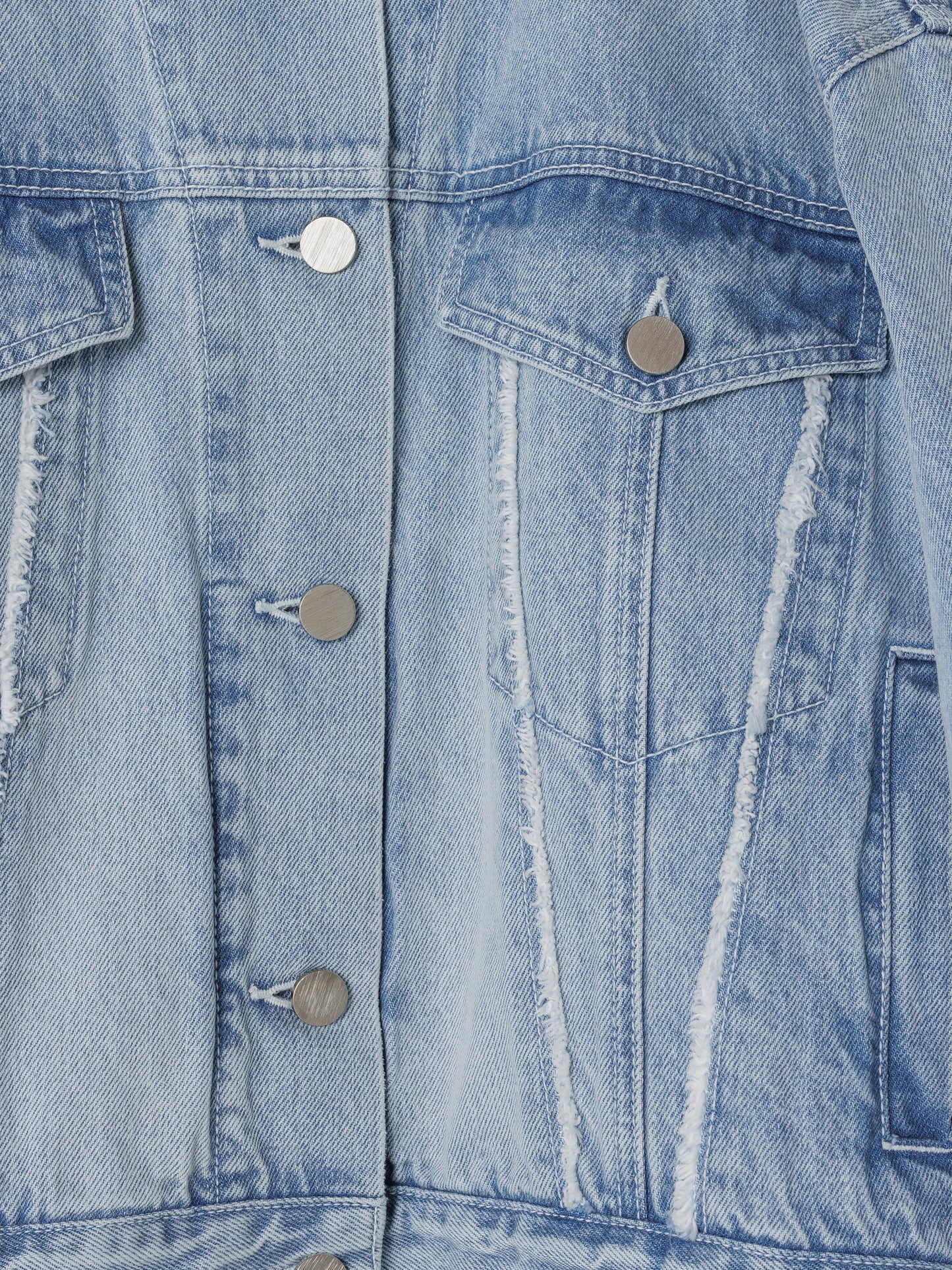 OPEN SLEEVE DENIM JACKET LIGHT BLUE