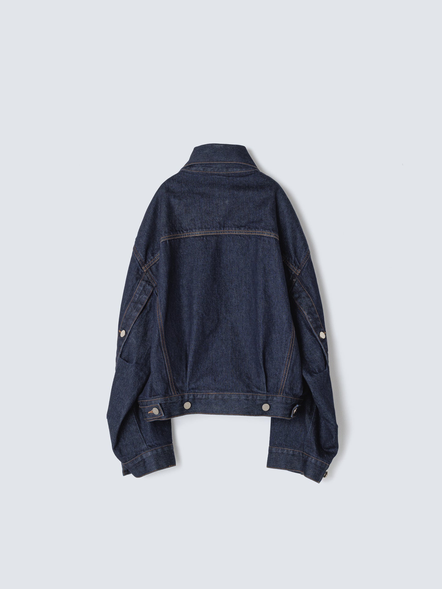 OPEN SLEEVE DENIM JACKET DARK BLUE