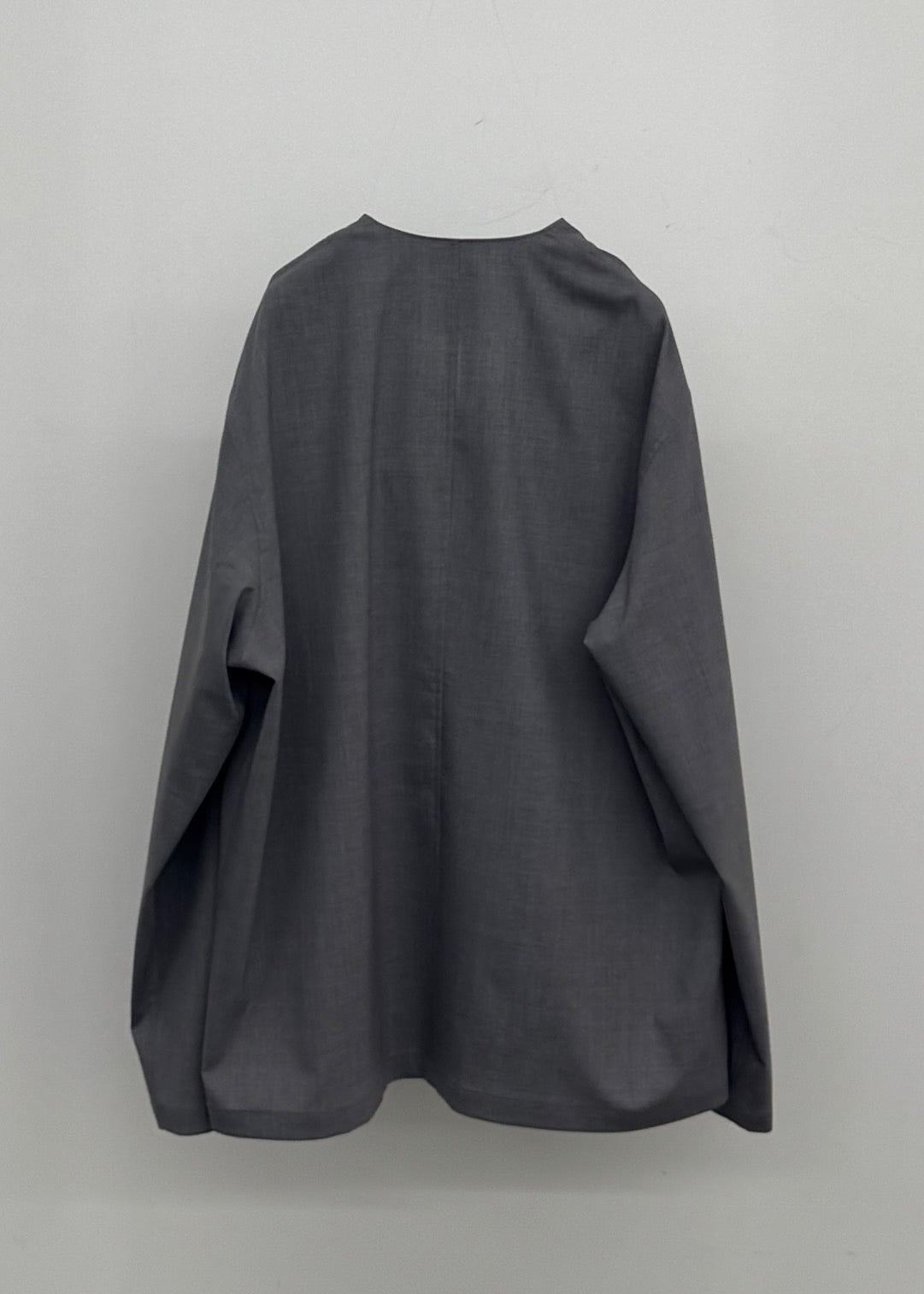 【26SS予約商品】Collarless Shirts Jacket L.GREY
