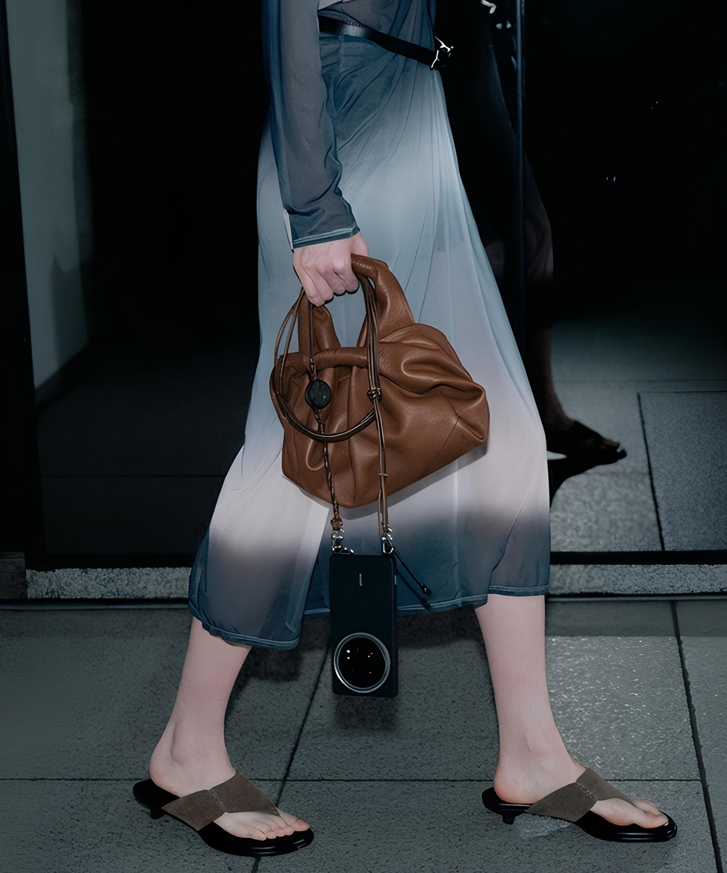 IHNN x LUMEN Bojagi SM shoulder bag BROWN