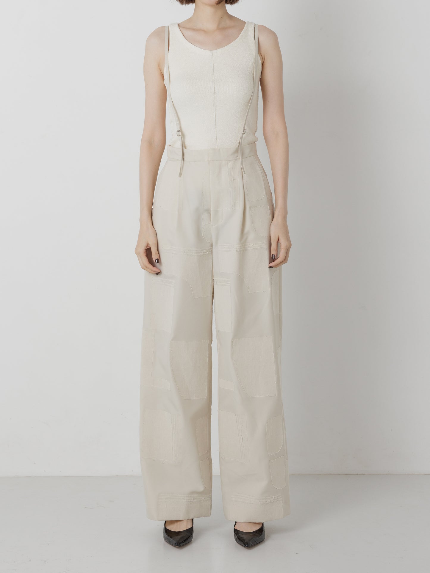 BONDING SUSPENDER PANTS SAND BEIGE