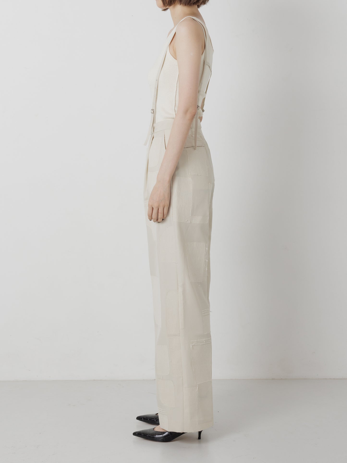 BONDING SUSPENDER PANTS SAND BEIGE