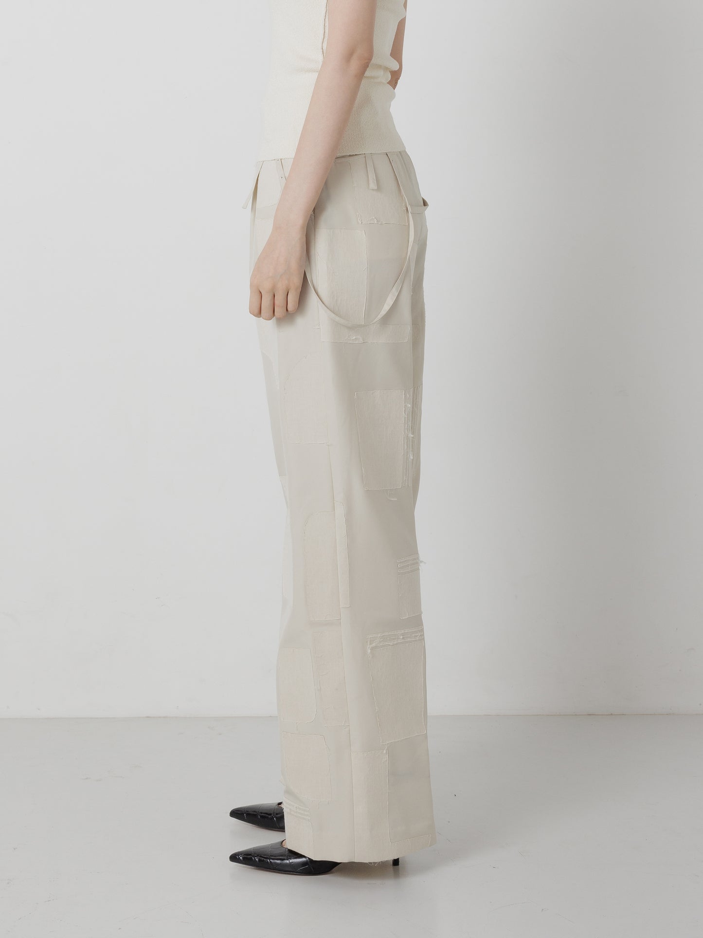 BONDING SUSPENDER PANTS SAND BEIGE