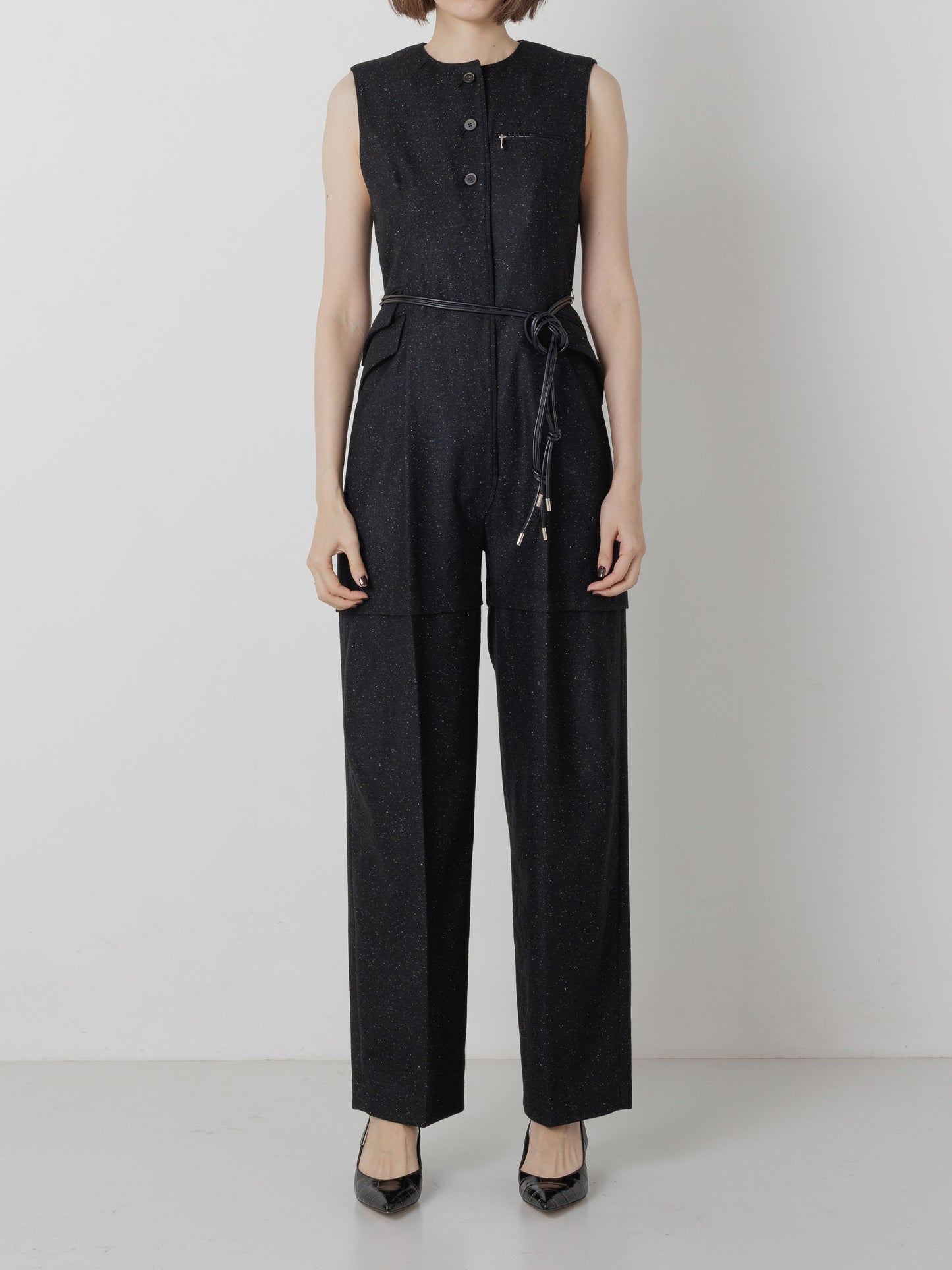 SILK NEP JUMPSUIT BLACK NEP