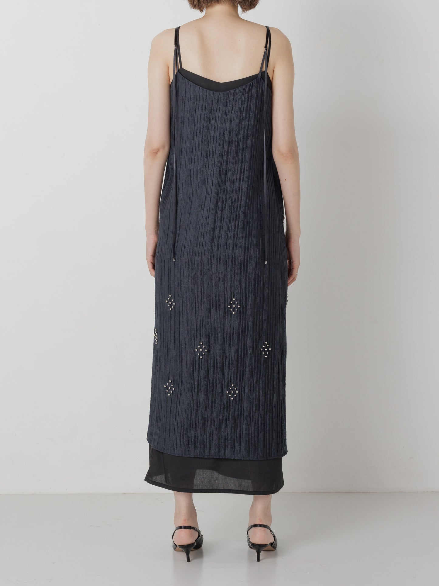 STUDS LAYERD DRESS BLACK