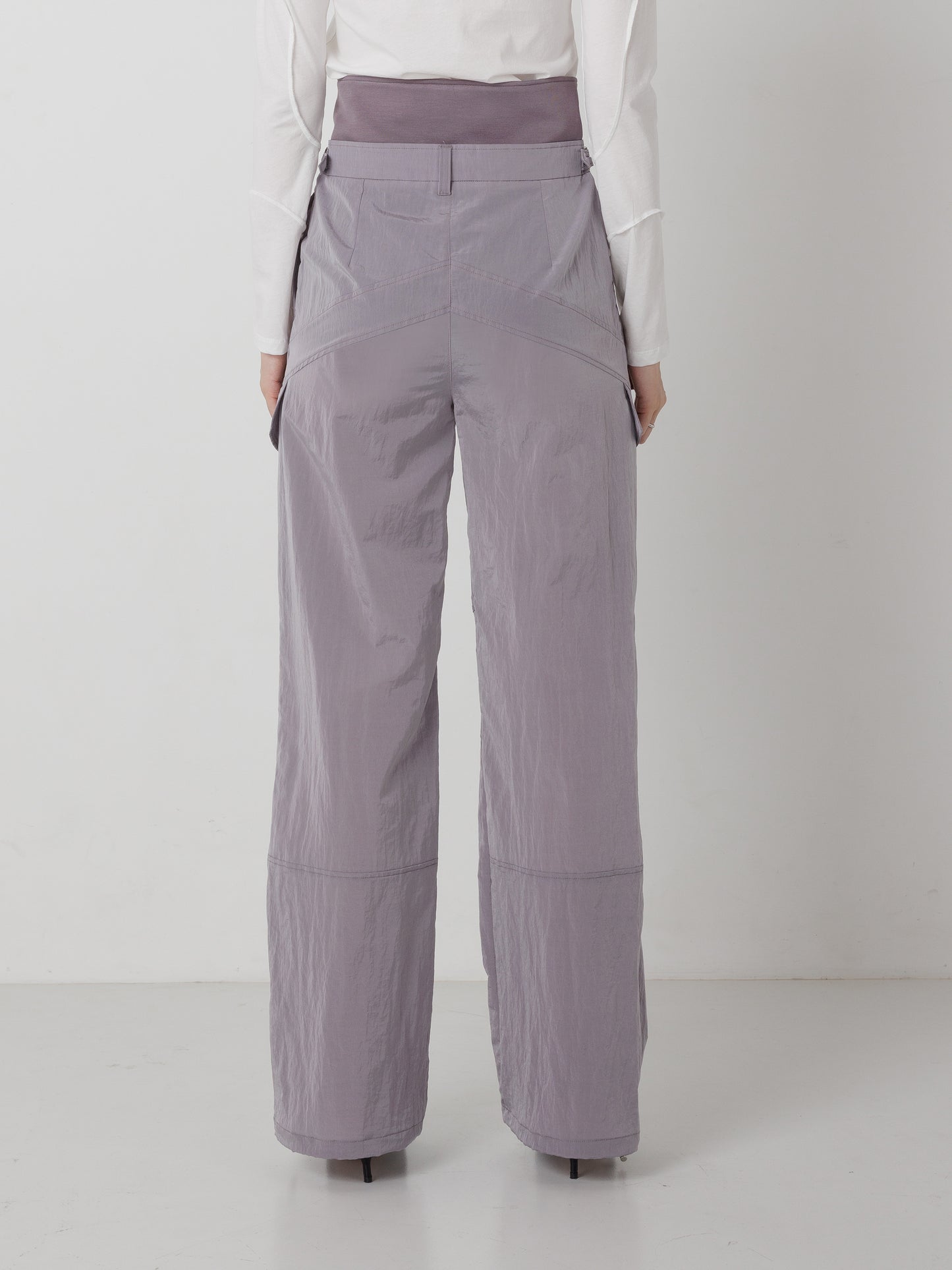 LAYERD NYLON PANTS L.PURPLE