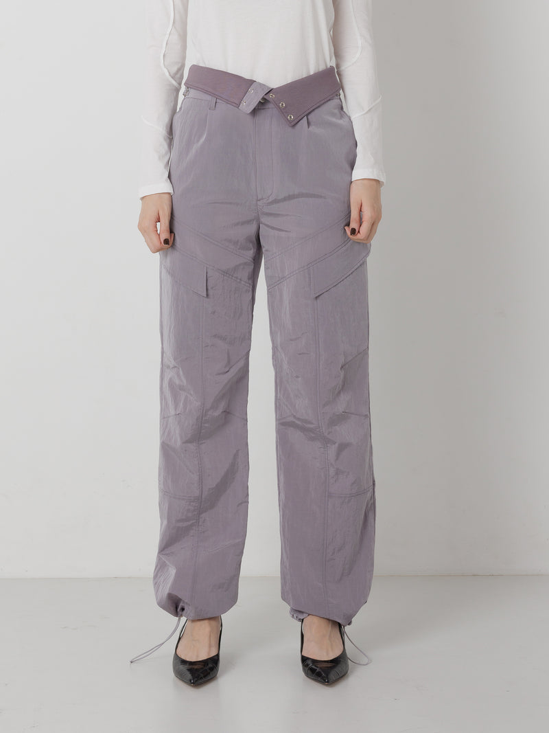 LAYERD NYLON PANTS L.PURPLE