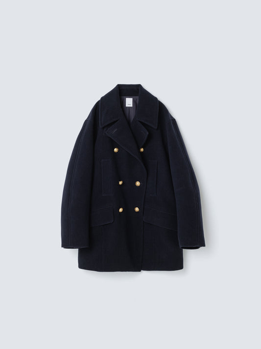 WOOL COCOON PEACOAT NAVY