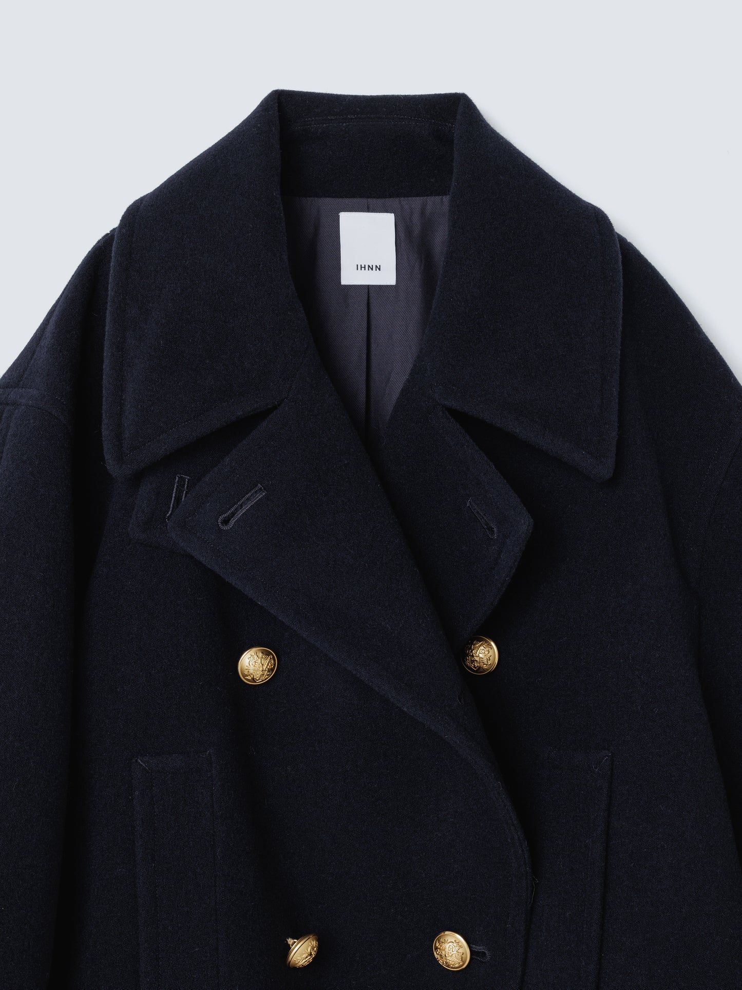 WOOL COCOON PEACOAT NAVY