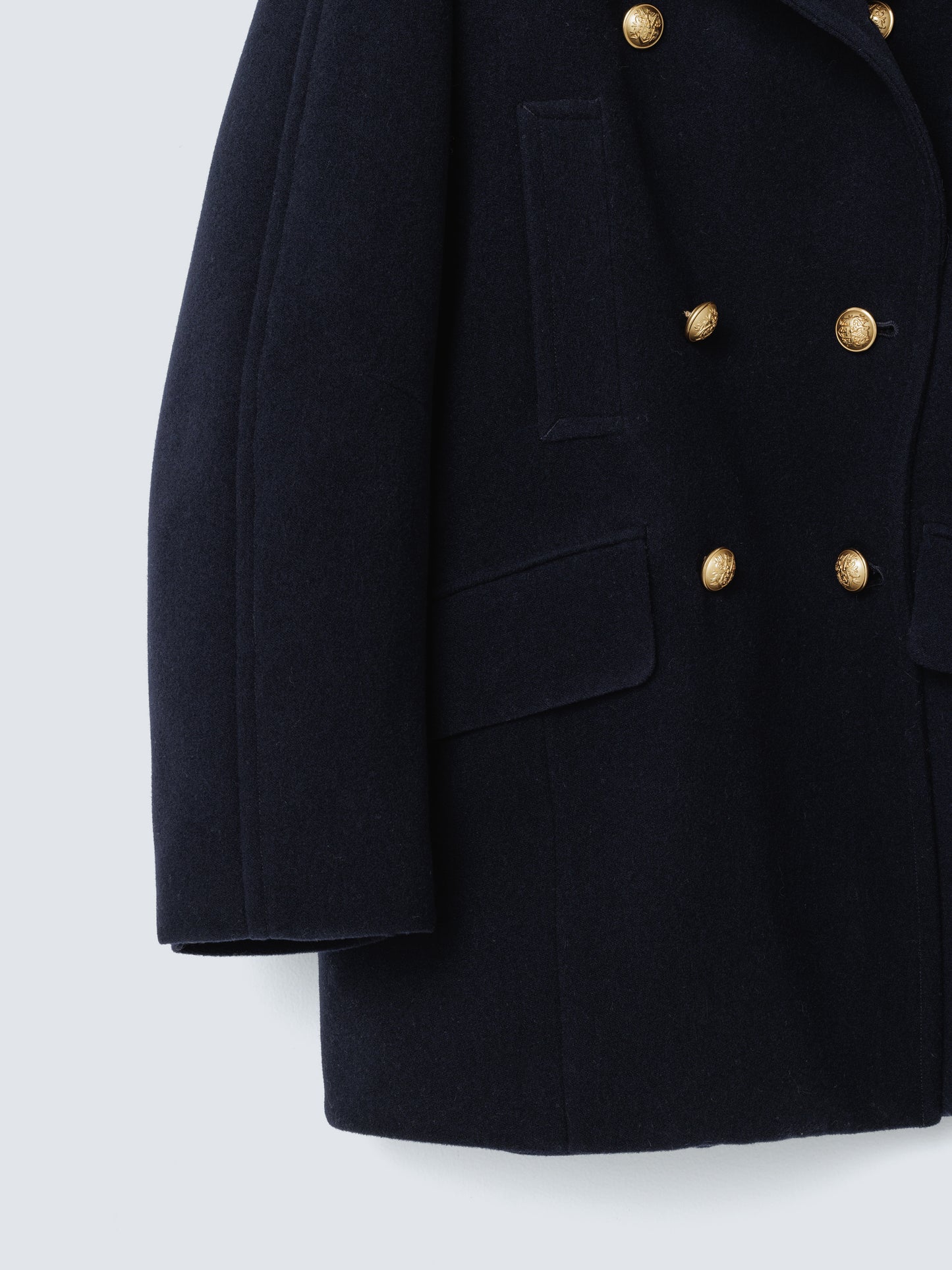 WOOL COCOON PEACOAT NAVY