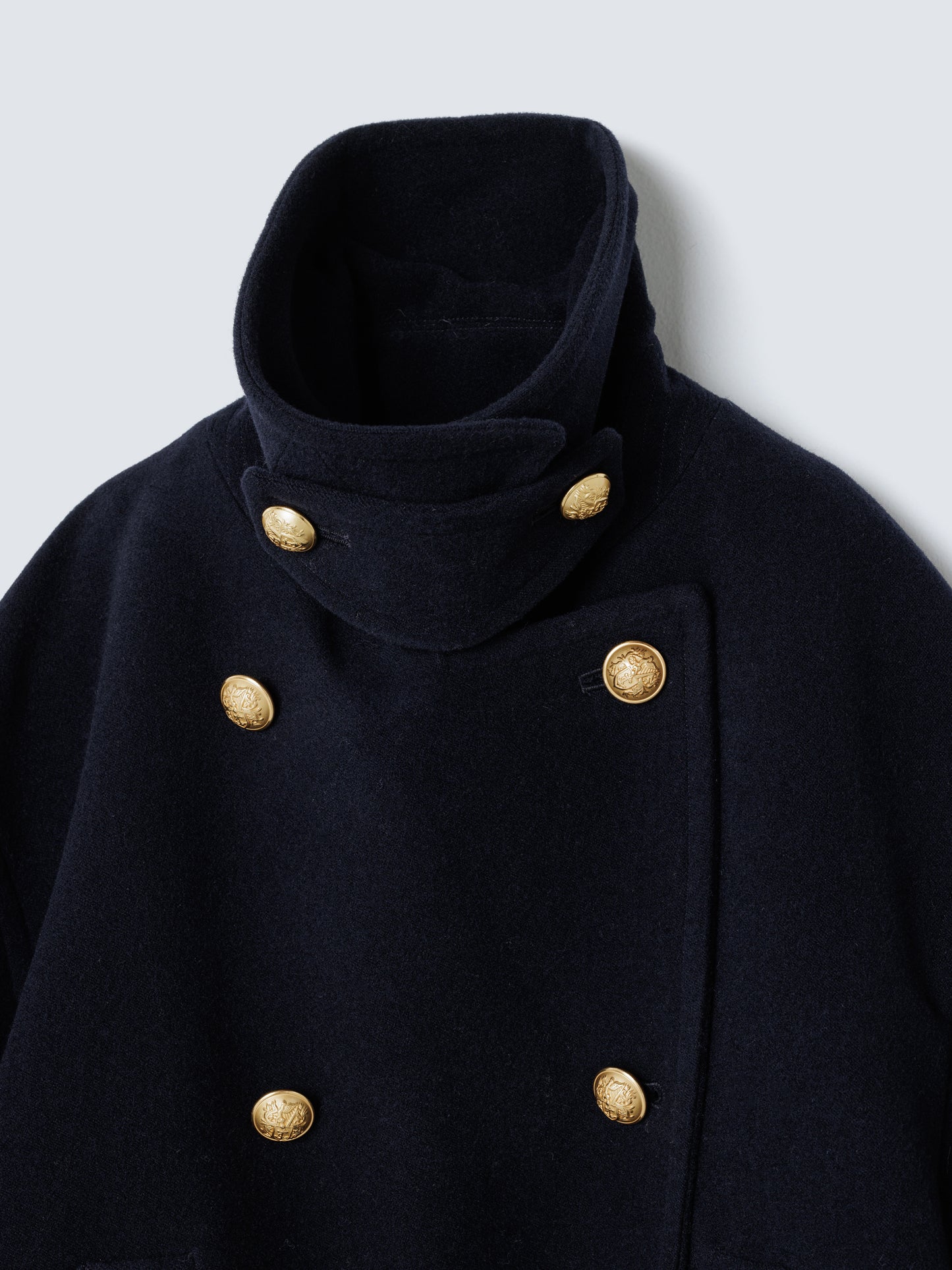 WOOL COCOON PEACOAT NAVY