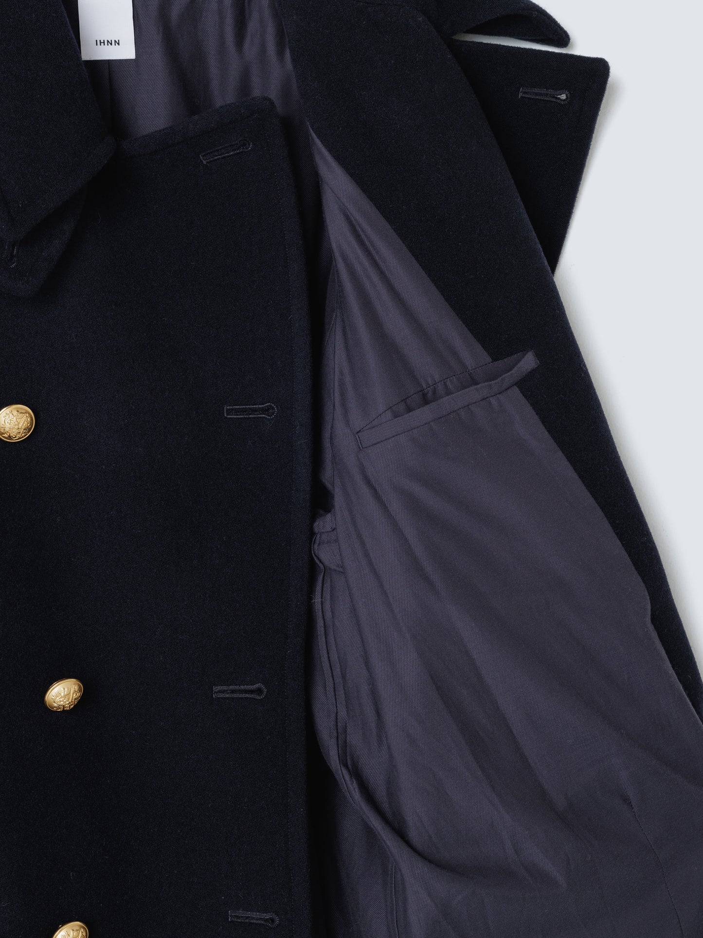 WOOL COCOON PEACOAT NAVY