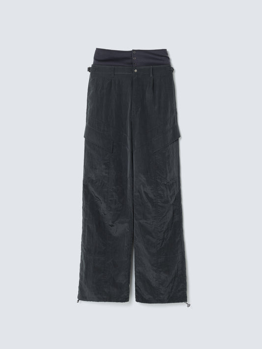 LAYERD NYLON PANTS BLACK