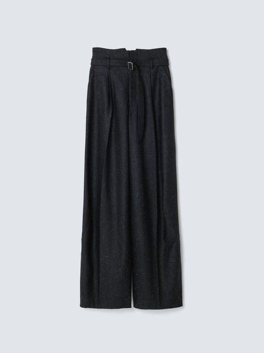 SILK NEP WIDE PANTS BLACK NEP