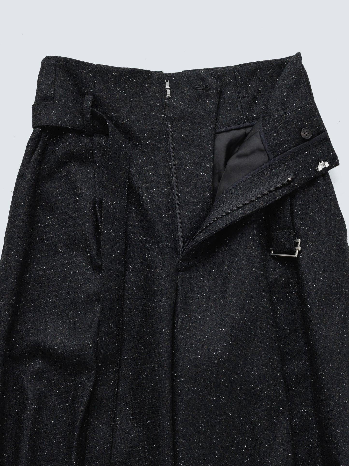 SILK NEP WIDE PANTS BLACK NEP