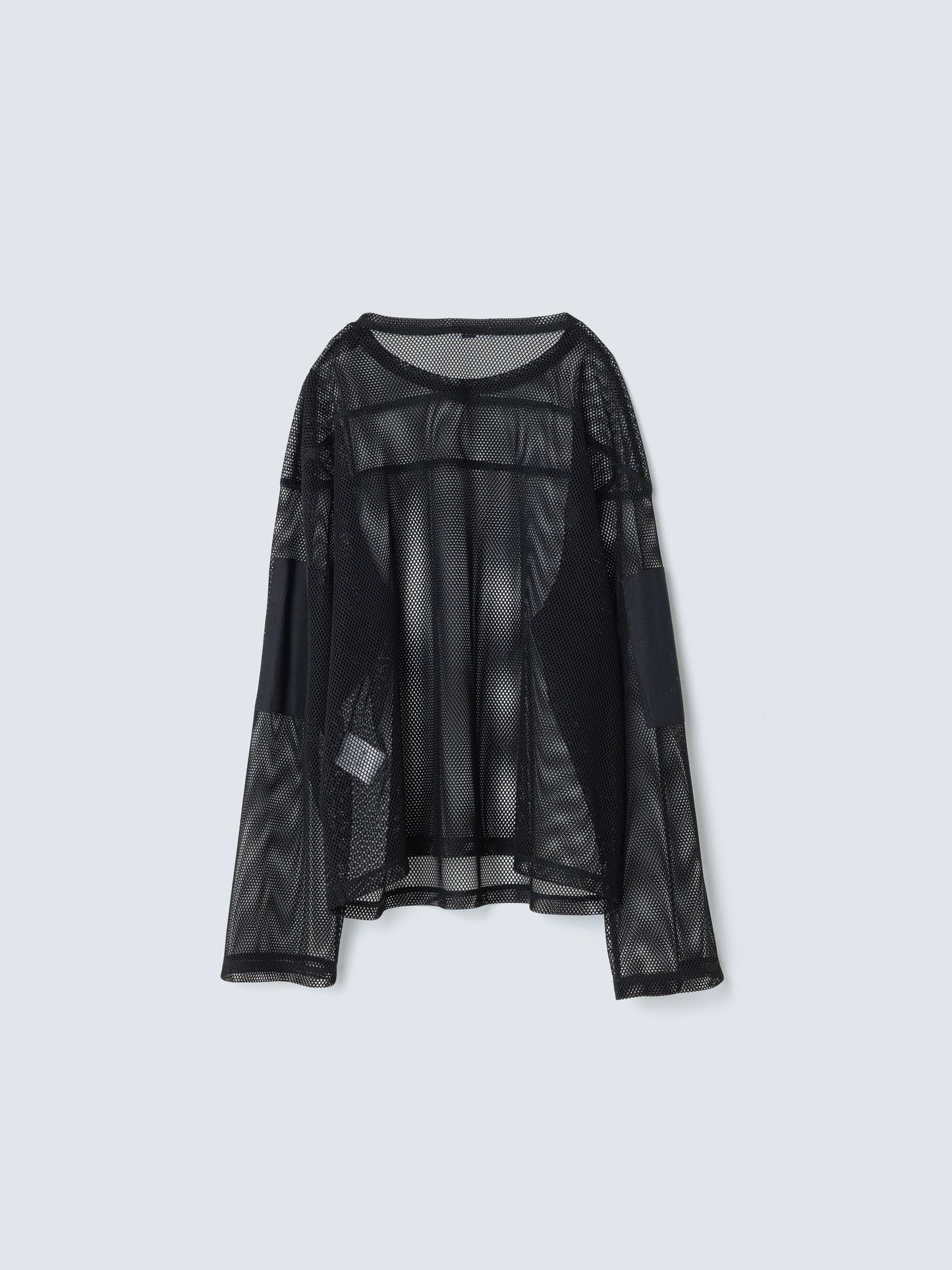 ELBOW PATCH MESH TOPS BLACK