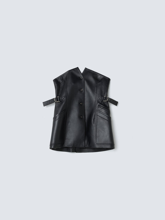 LAMB LEATHER BUSTIER BLACK