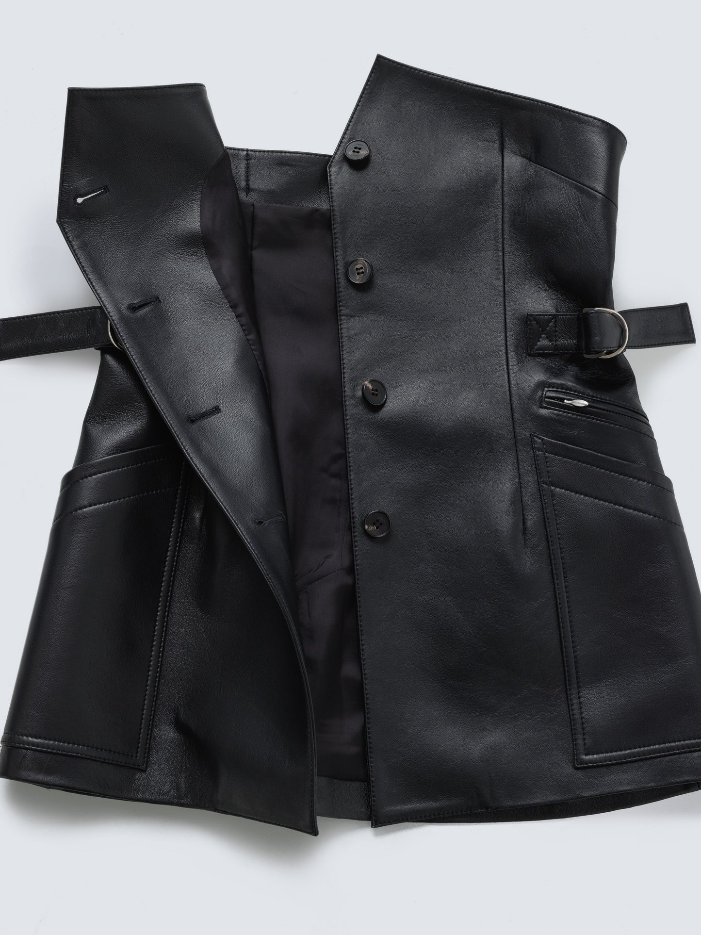 LAMB LEATHER BUSTIER BLACK