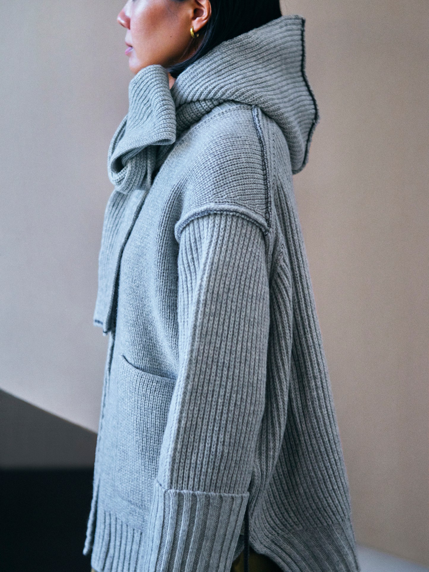 HOODIE MUFFLER L.GREY