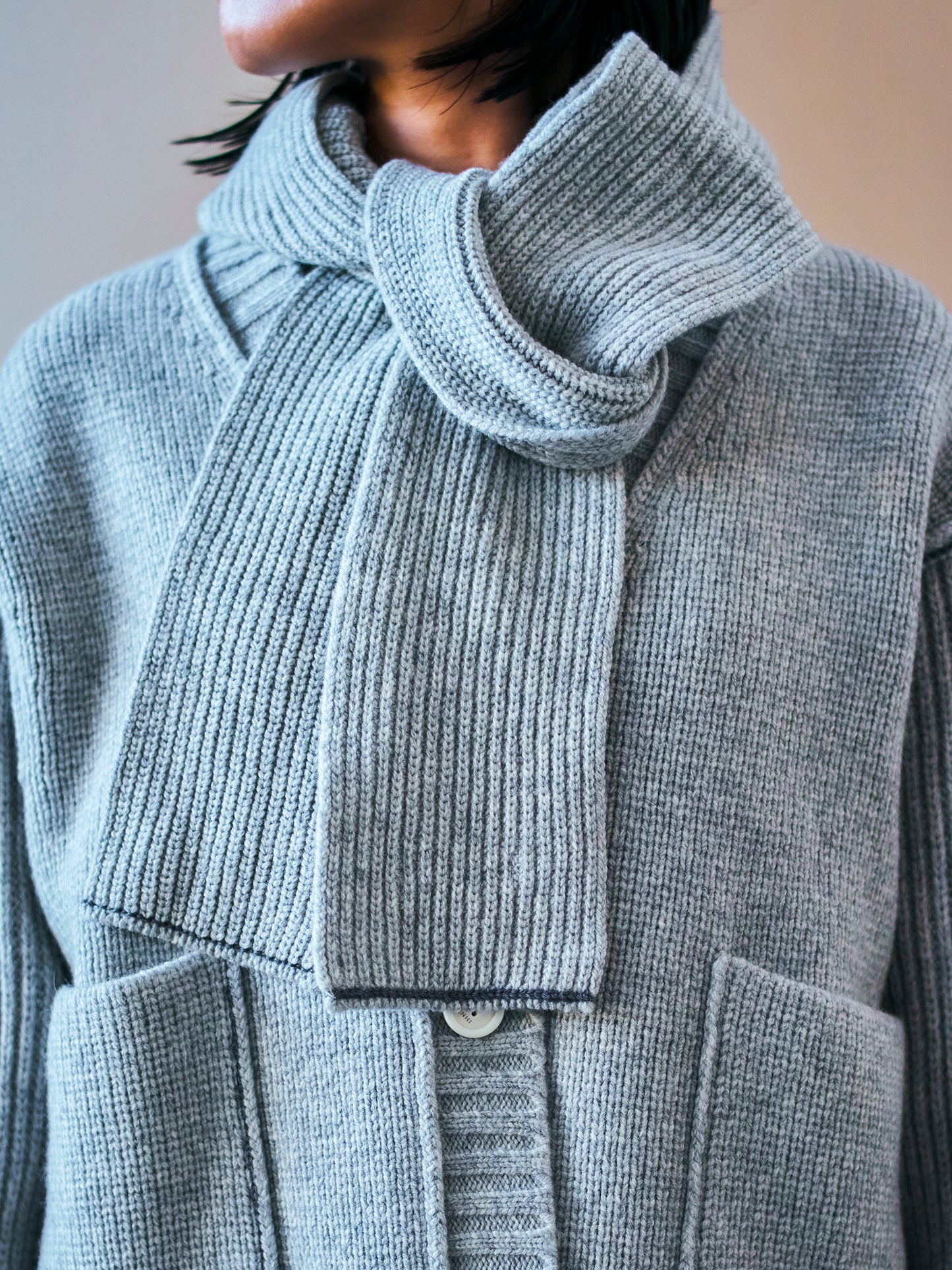 HOODIE MUFFLER L.GREY