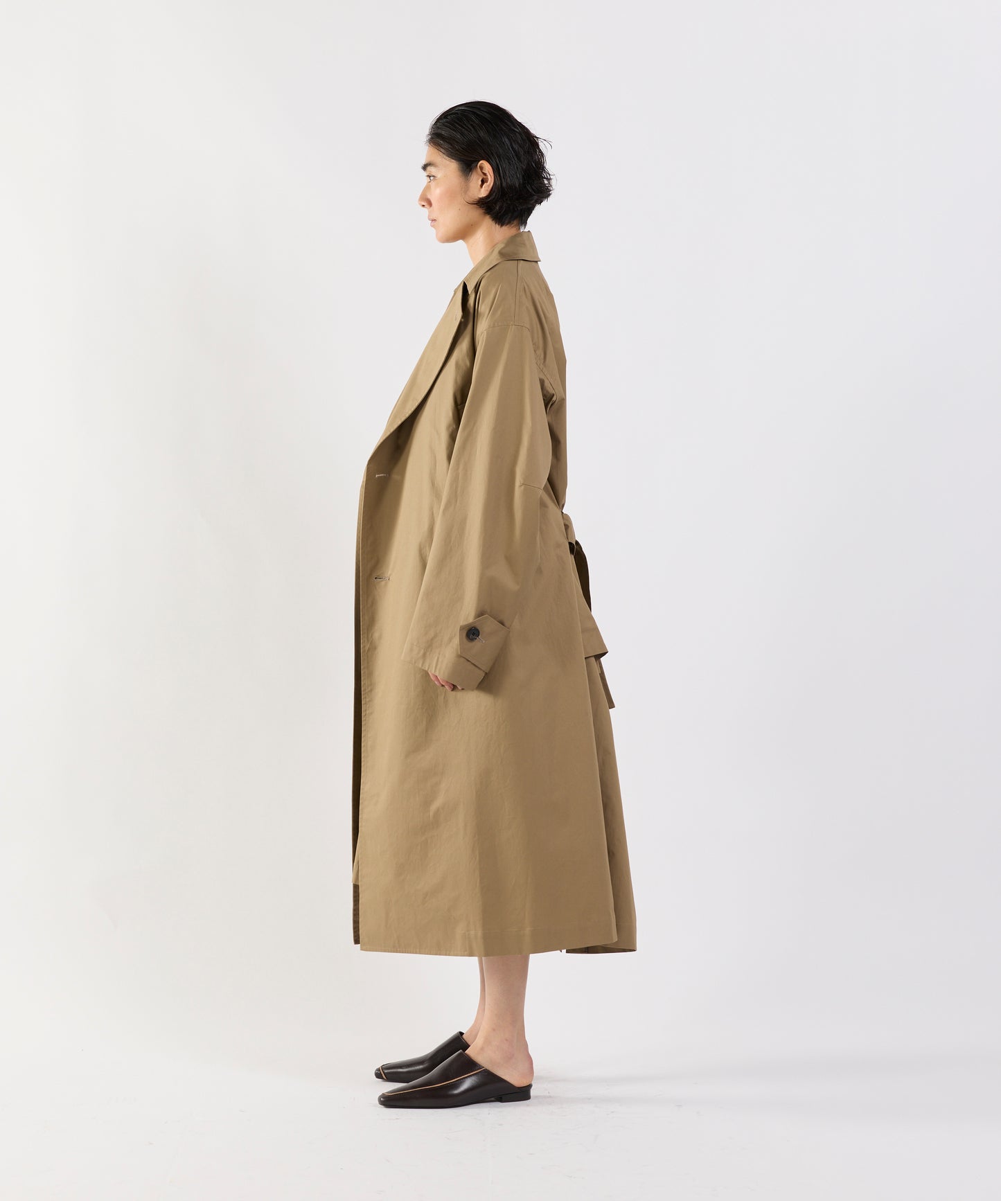 【26SS予約商品】Low-Waisted Belted Trench Coat L.BROWN
