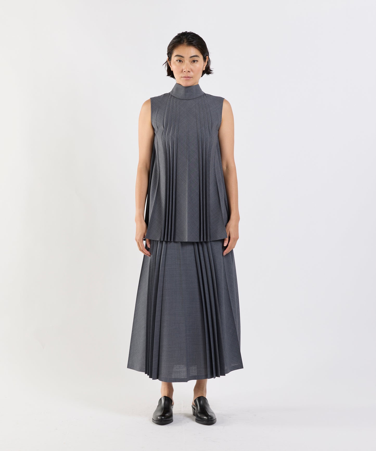 【26SS予約商品】Pleated Long Skirt BROWN