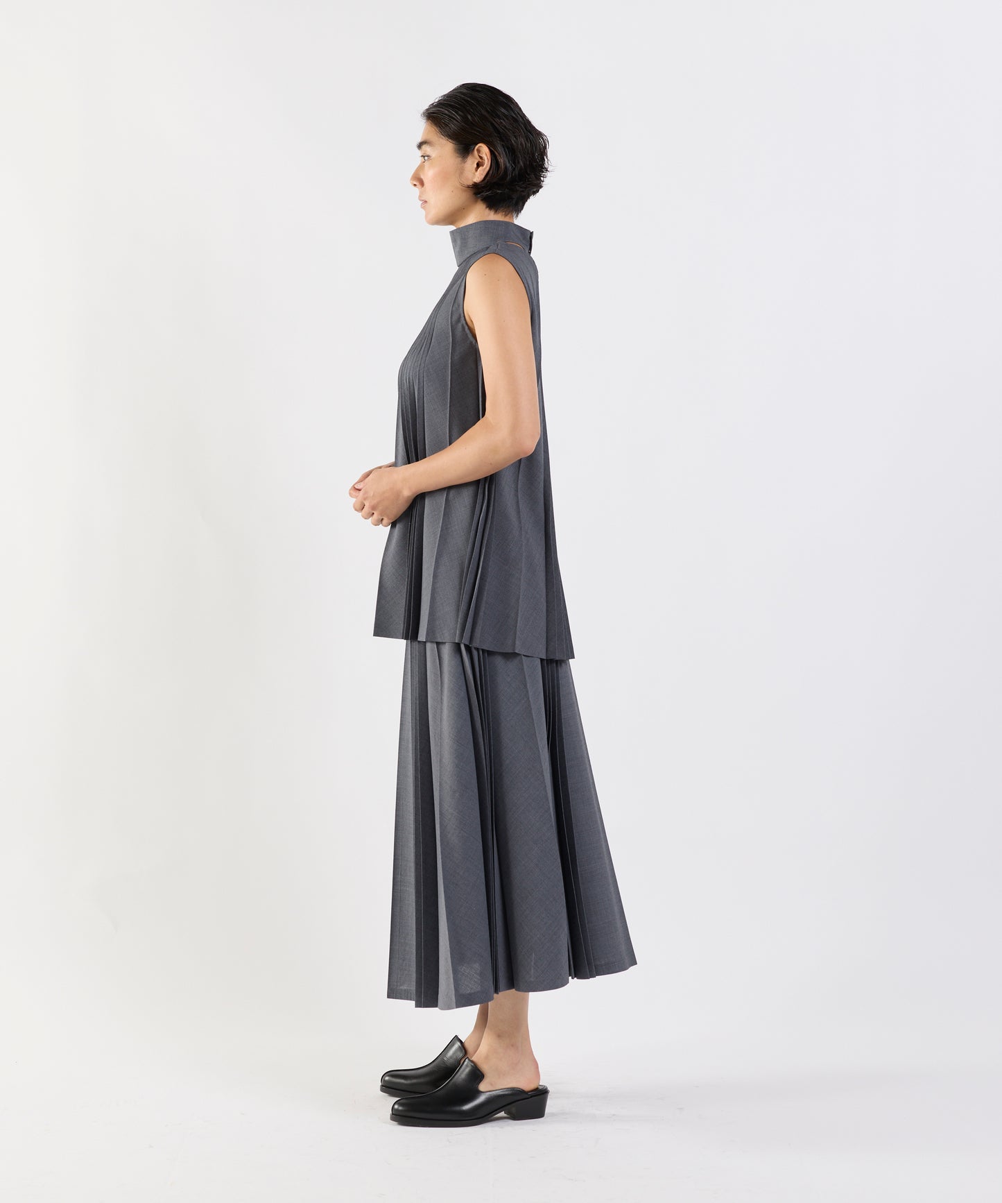 【26SS予約商品】Pleated Long Skirt BROWN