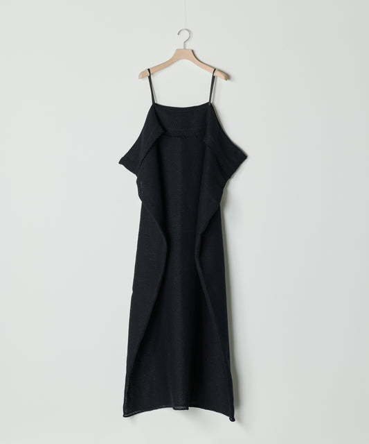 【26SS予約商品】Draped Mesh Slip Dress BLACK