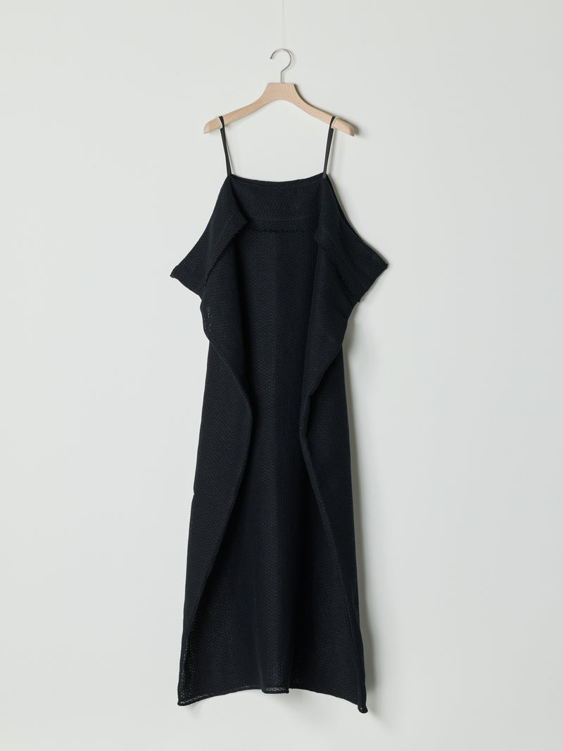 【26SS予約商品】Draped Mesh Slip Dress BLACK