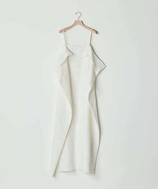 【26SS予約商品】Draped Mesh Slip Dress WHITE