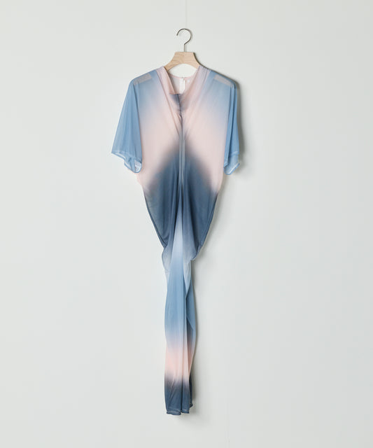 【26SS予約商品】Twist-Waist Print Long Dress BLUE MULCH