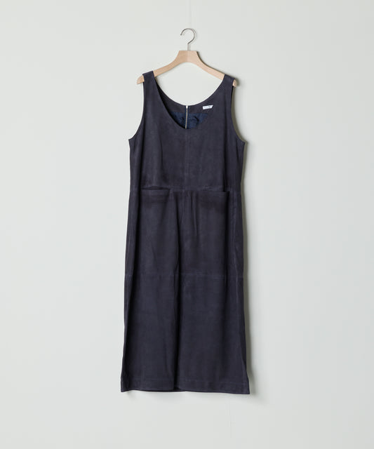 【26SS予約商品】Paneled Suede Dress NAVY