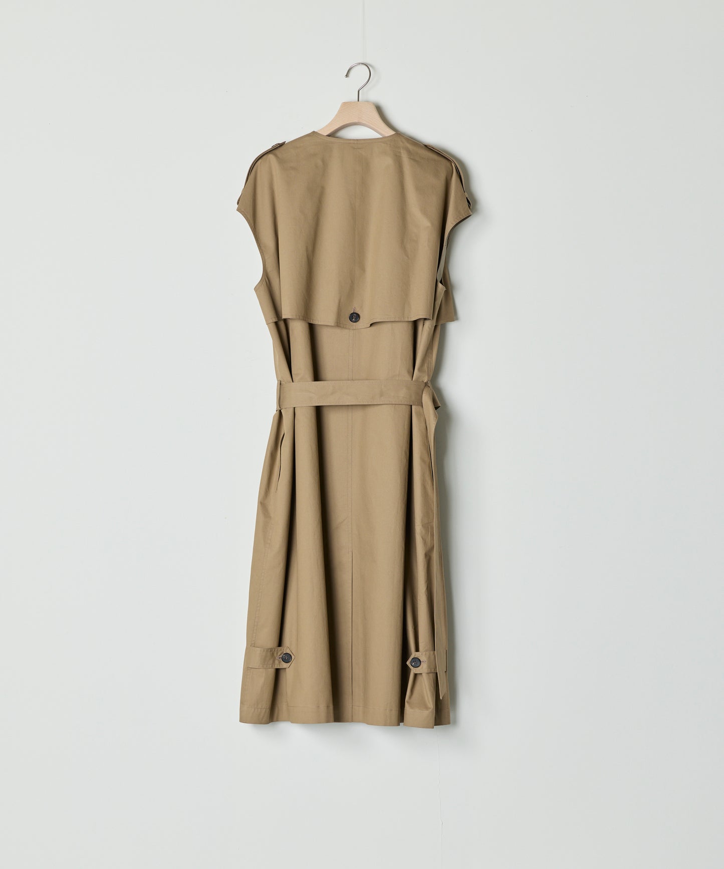 【26SS予約商品】Asymmetric Cape-Layer Dress L.BROWN