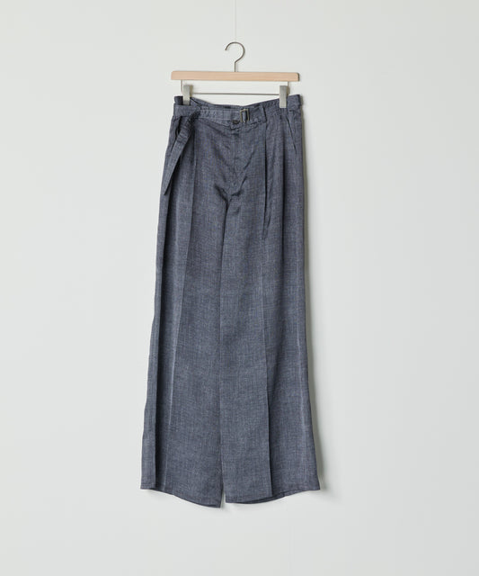 【26SS予約商品】Denim-Print Organza Pants BLACK