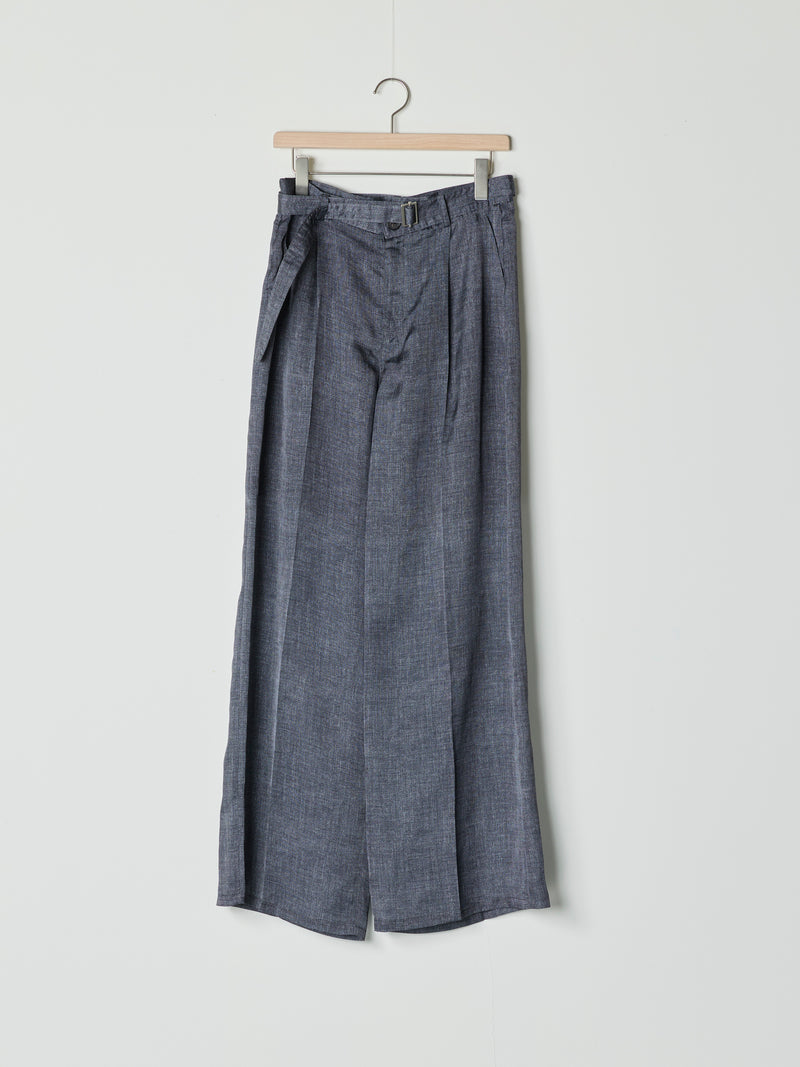 【26SS予約商品】Denim-Print Organza Pants BLACK