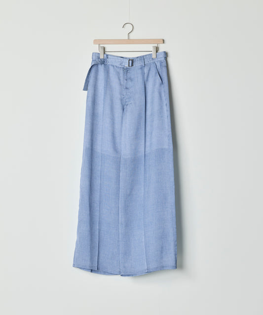 【26SS予約商品】Denim-Print Organza Pants BLUE