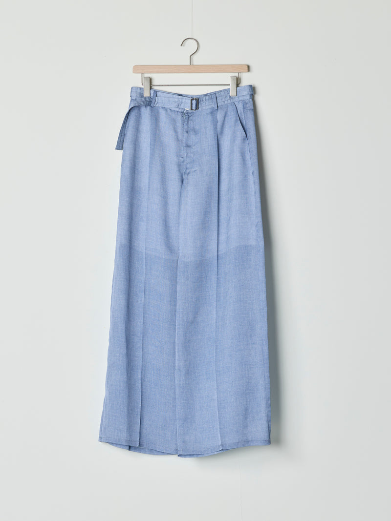 【26SS予約商品】Denim-Print Organza Pants BLUE