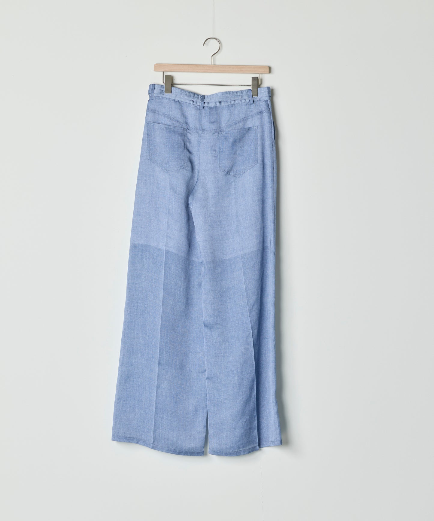 【26SS予約商品】Denim-Print Organza Pants BLUE