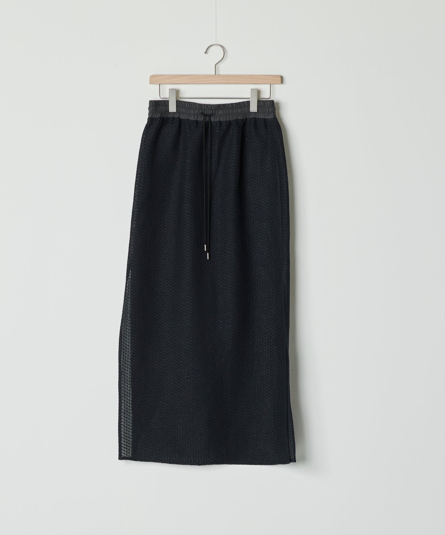 【26SS予約商品】Drawstring Mesh Skirt BLACK